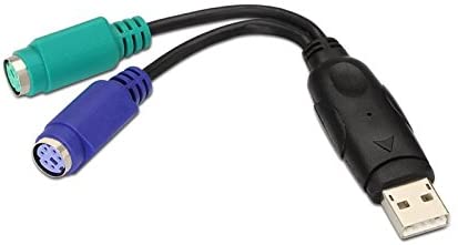 Nanocable Conversor 2 x PS/2 Hembra a USB Tipo A Macho, 15 cm, Negro